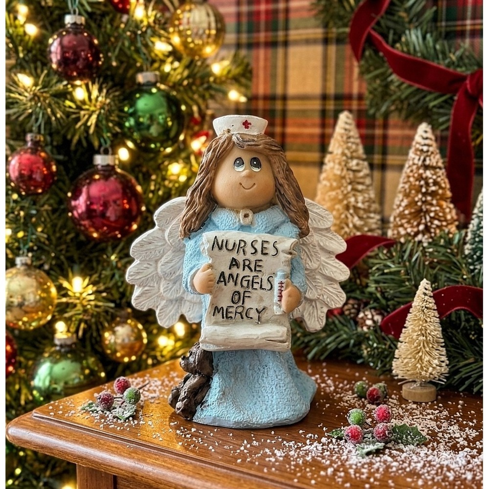 Vintage K's Collection Nurse Angel Figurine Nurses Are Angels Of Mercy Resin